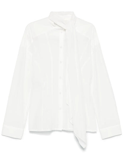 Attached-Scarf Shirt