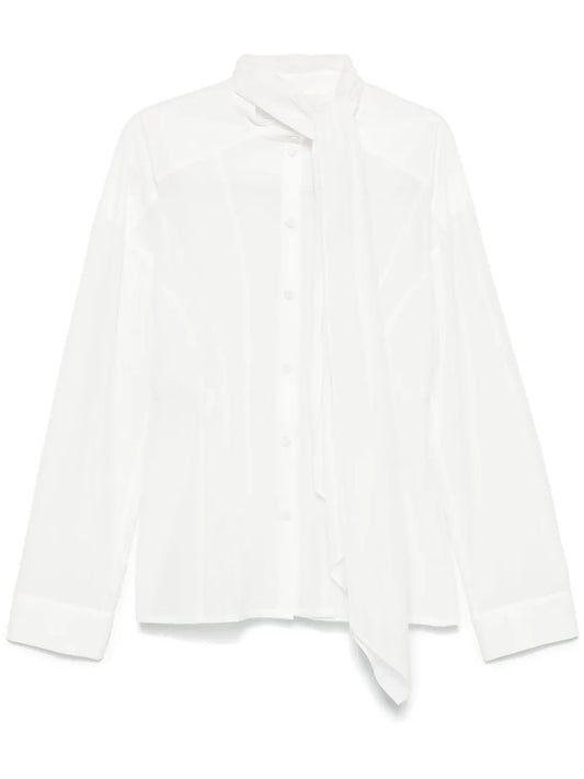 Attached-Scarf Shirt