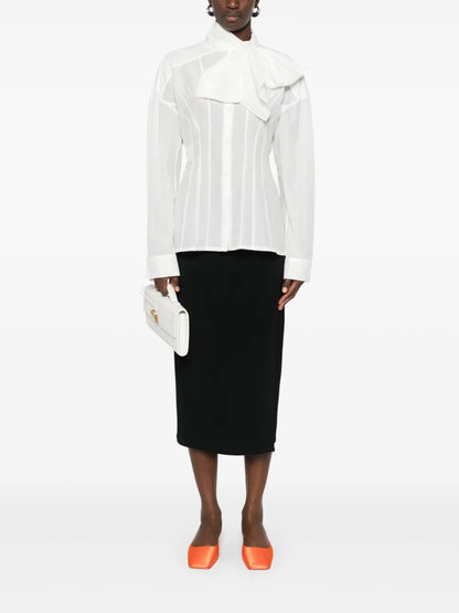 Attached-Scarf Shirt