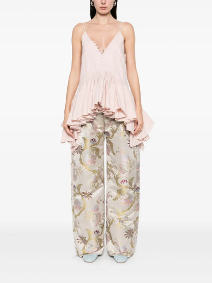 Frilled-Peplum-Hem Top