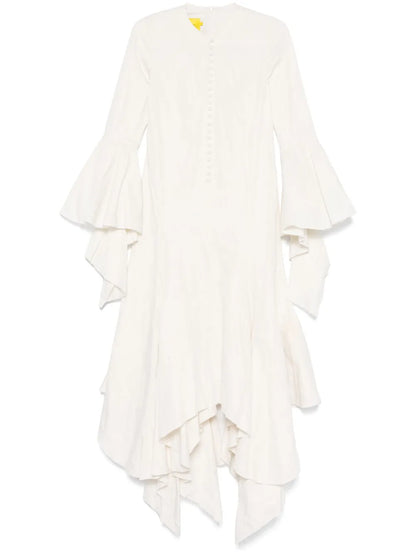 Wrinkled Handkerchief Maxi Dress