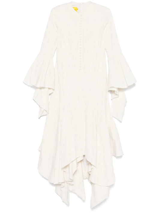Wrinkled Handkerchief Maxi Dress