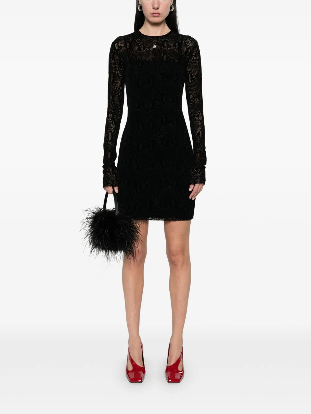 Flocked Mini Dress