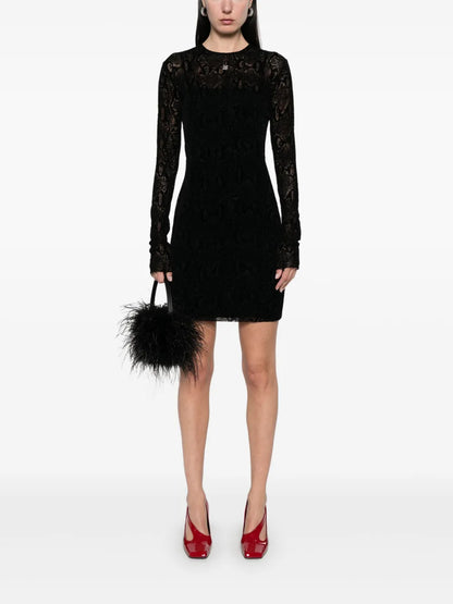 Flocked Mini Dress