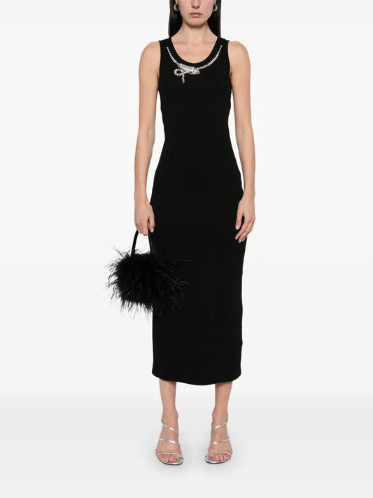 Snake-Crystal Midi Dress