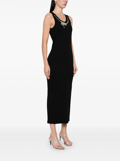 Snake-Crystal Midi Dress