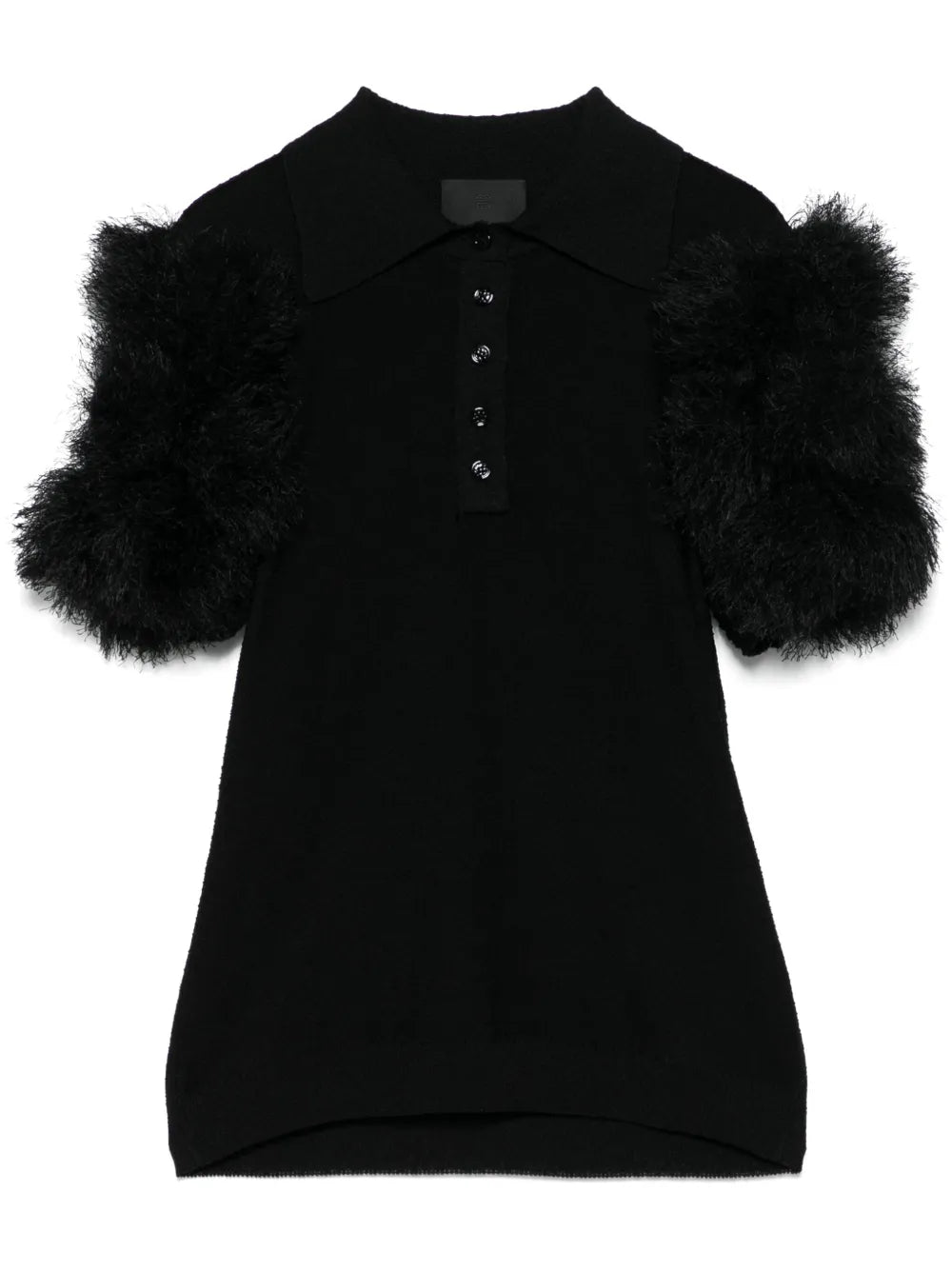 Pompom-Detail Polo Top
