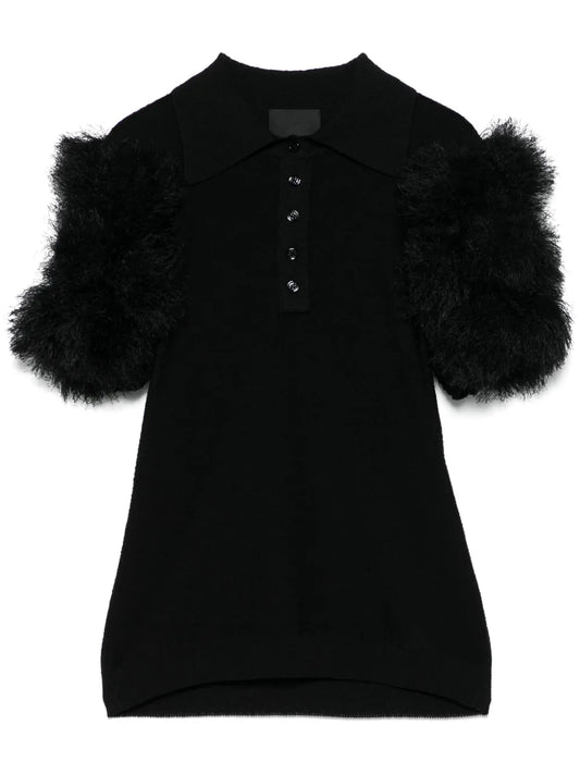 Pompom-Detail Polo Top