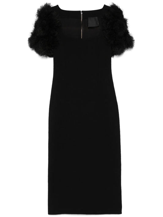 Pompom-Detail Midi Dress