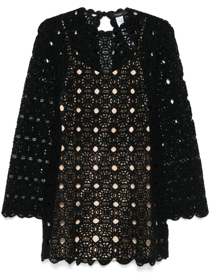 Crochet-Knit Mini Dress