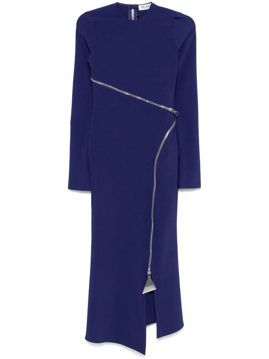 Zip-Detail Midi Dress