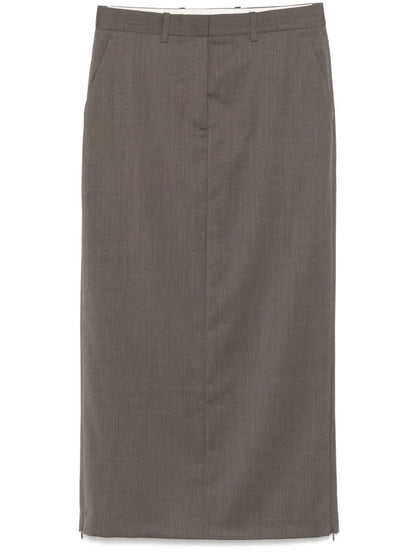 Zipped Maxi Skirt