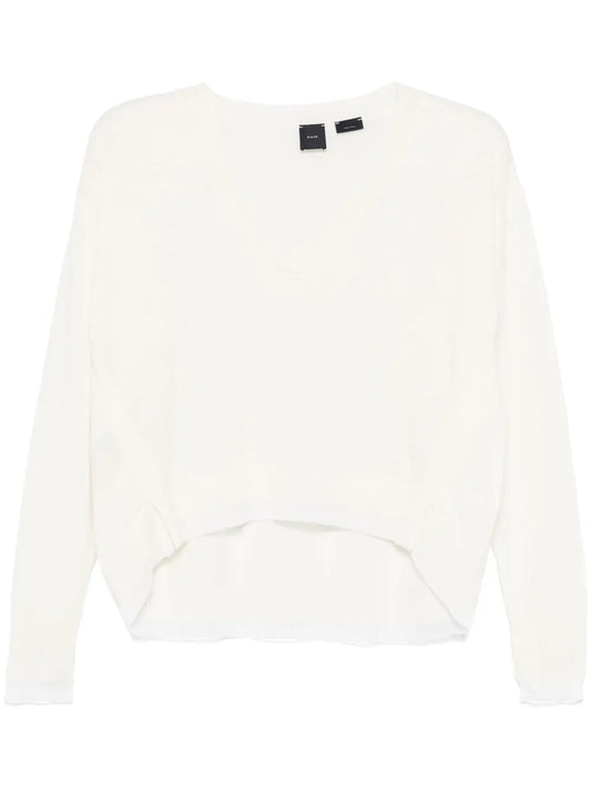 Contrasting-Trim Sweater