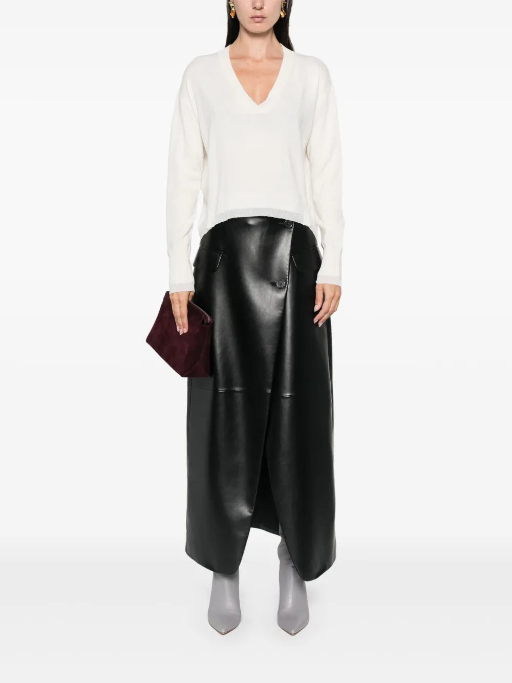 Contrasting-Trim Sweater