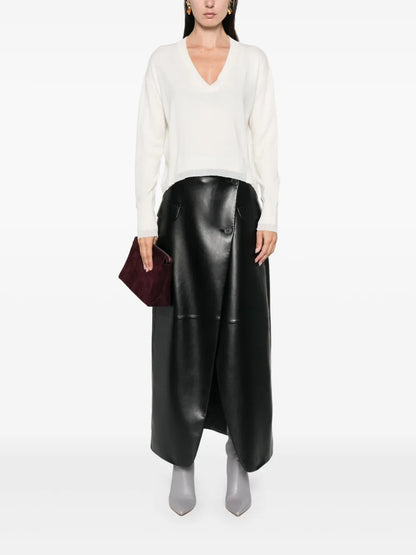 Contrasting-Trim Sweater