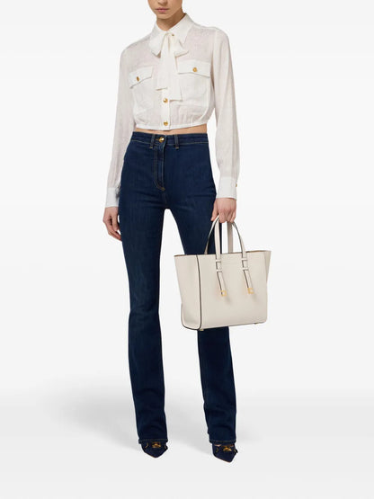 Cropped Jacquard Blouse