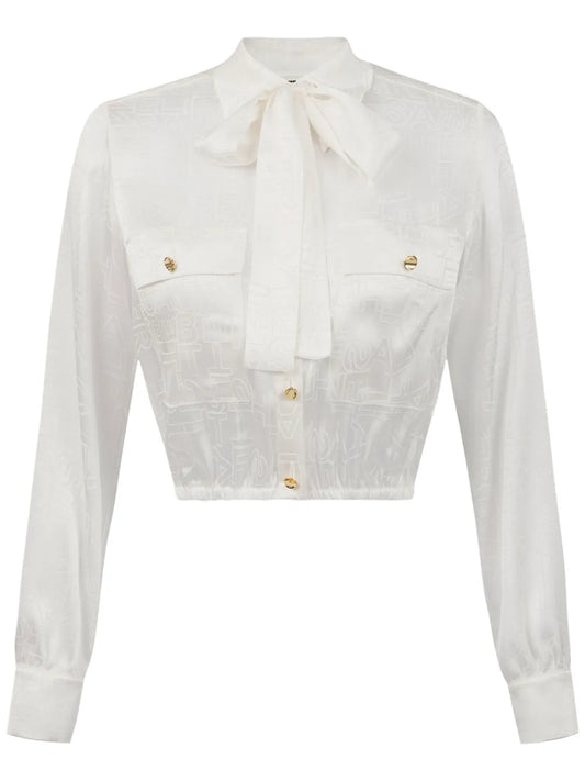 Cropped Jacquard Blouse