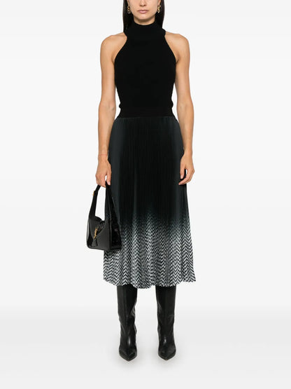 Plissé Midi Skirt