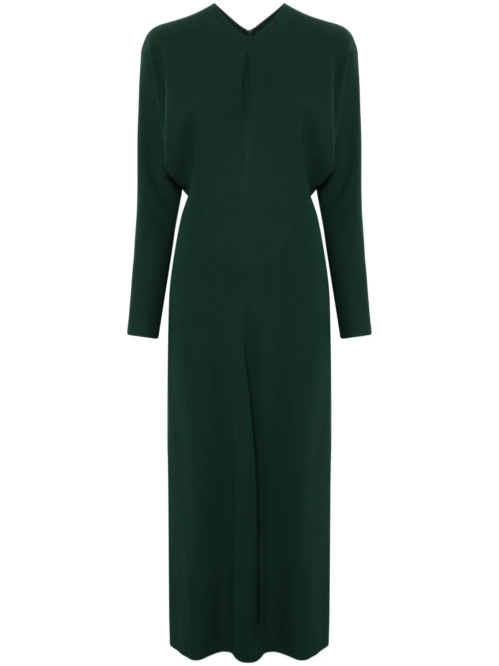 Long-Sleeve Draped Midi Dress