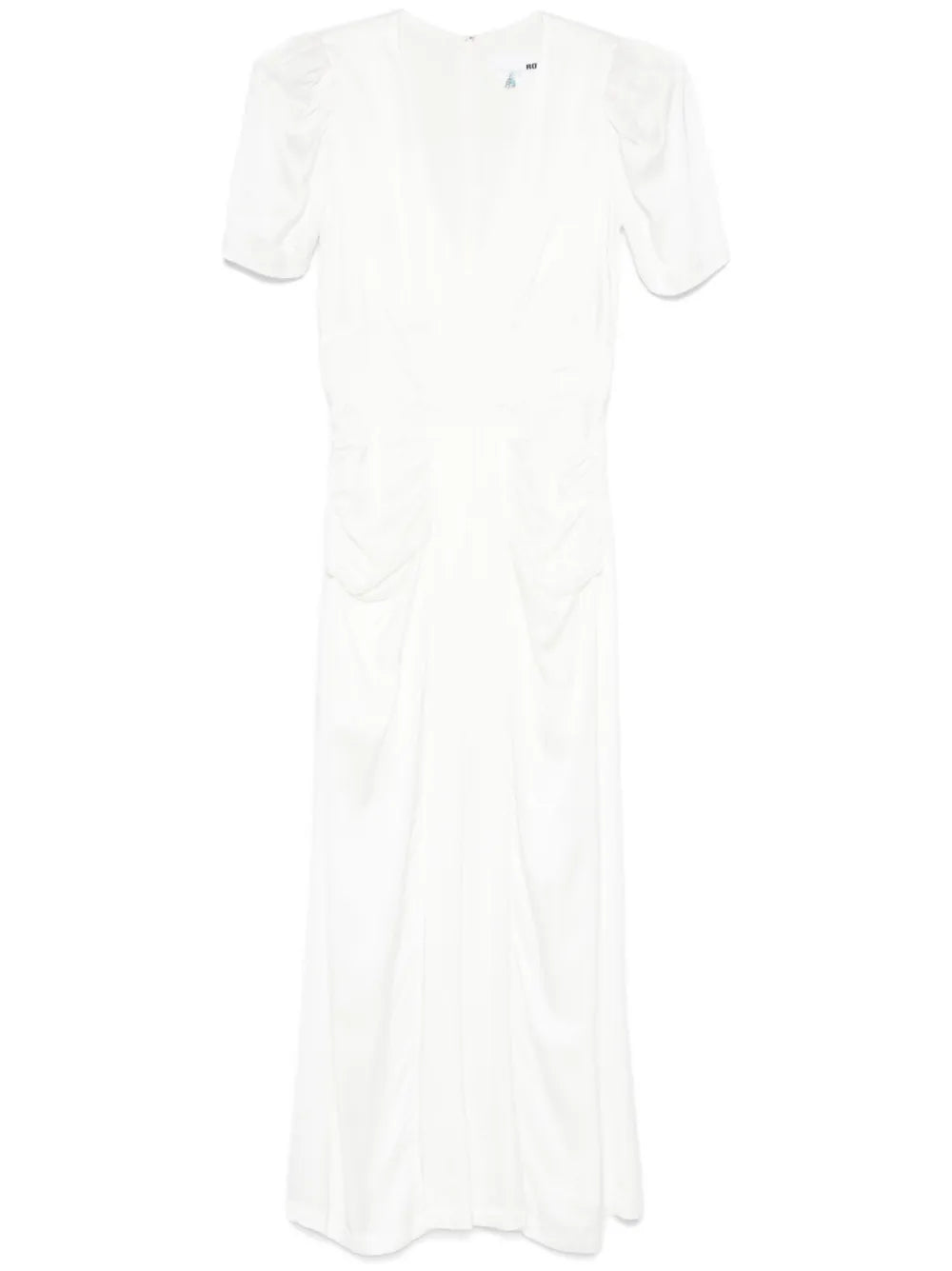 Satin V-Neck Midi Dress