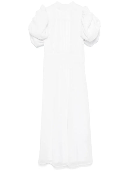 Puff-Sleeves Midi Dress