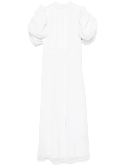 Puff-Sleeves Midi Dress