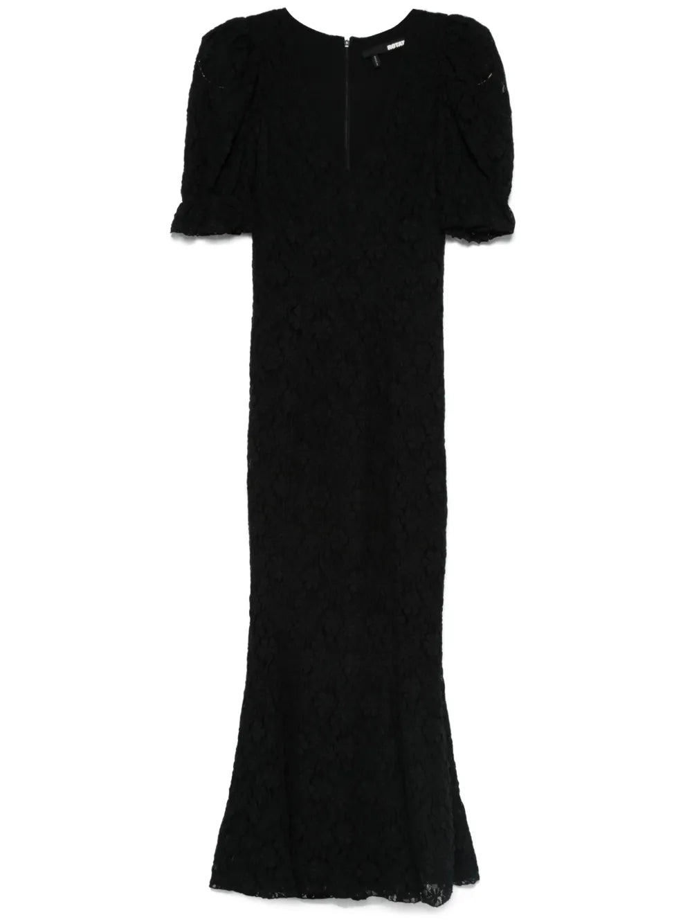 Lace Puff-Sleeves Maxi Dress