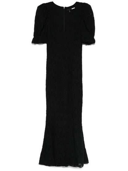 Lace Puff-Sleeves Maxi Dress