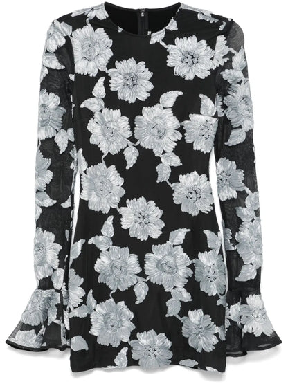 Flower Mesh Mini Dress