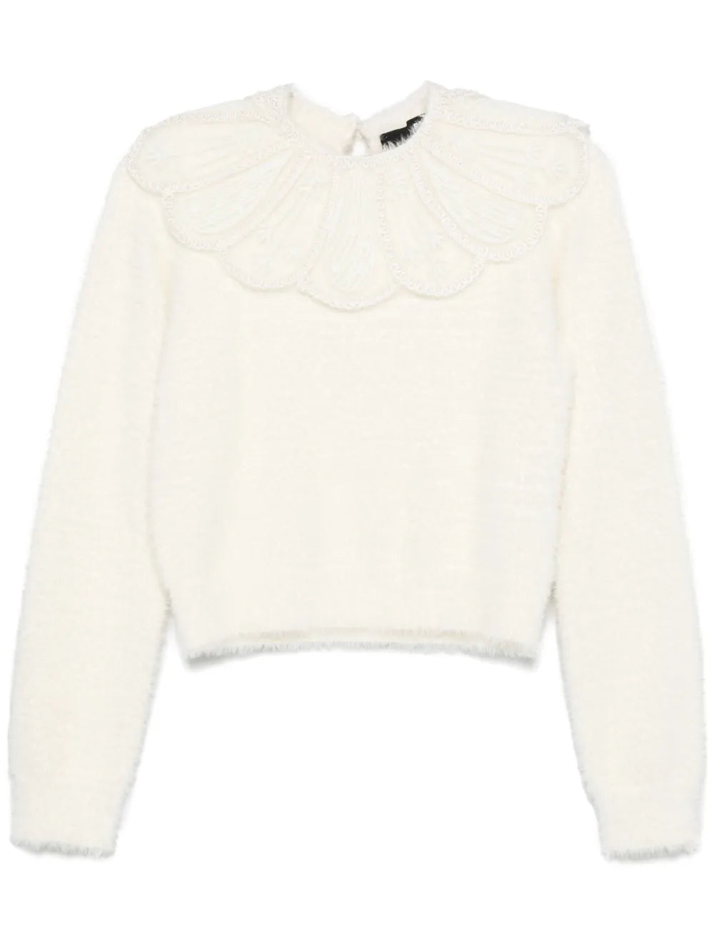 Lace-Collar Knit Sweater