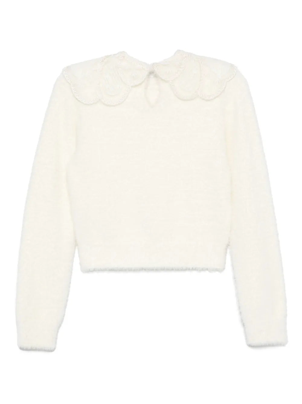 Lace-Collar Knit Sweater