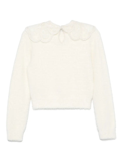 Lace-Collar Knit Sweater
