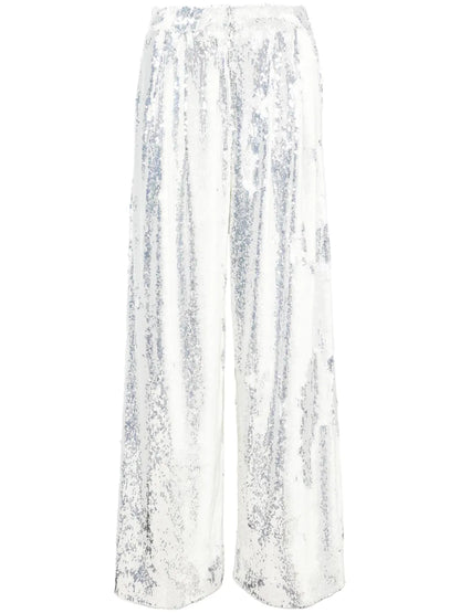 Mid-Waist Wide-Leg Trousers