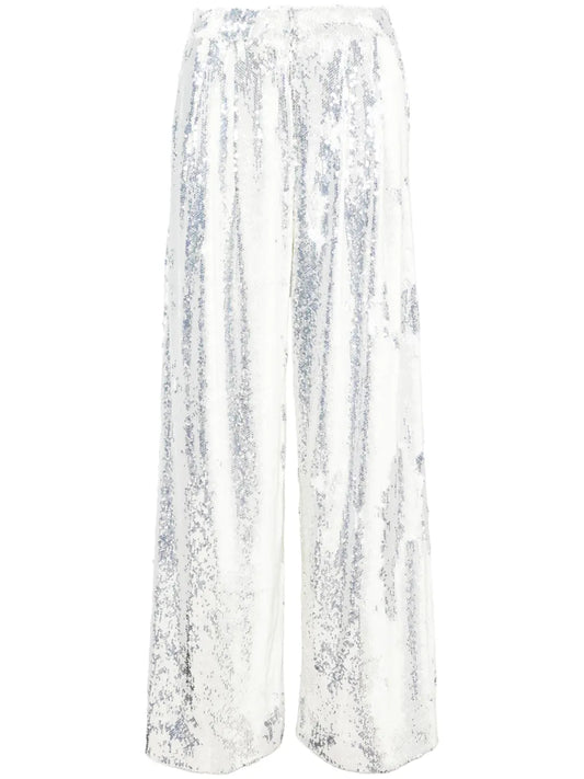Mid-Waist Wide-Leg Trousers