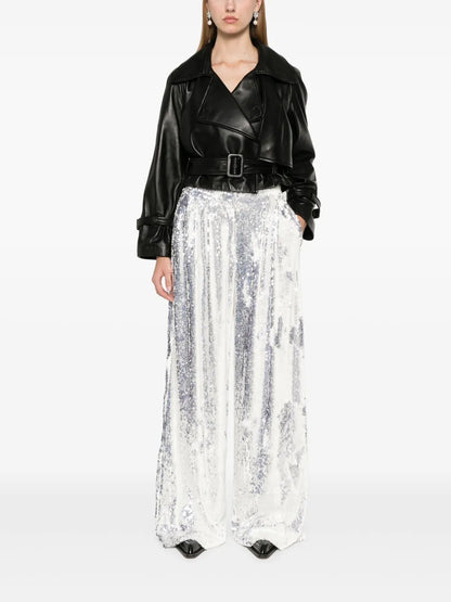 Mid-Waist Wide-Leg Trousers
