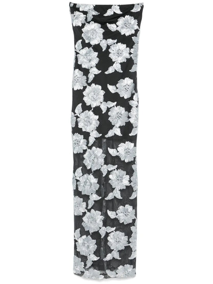 Flower Mesh Maxi Dress