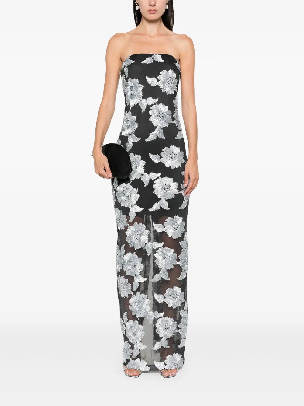 Flower Mesh Maxi Dress