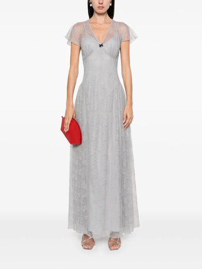 Lace V-Neck Maxi Dress