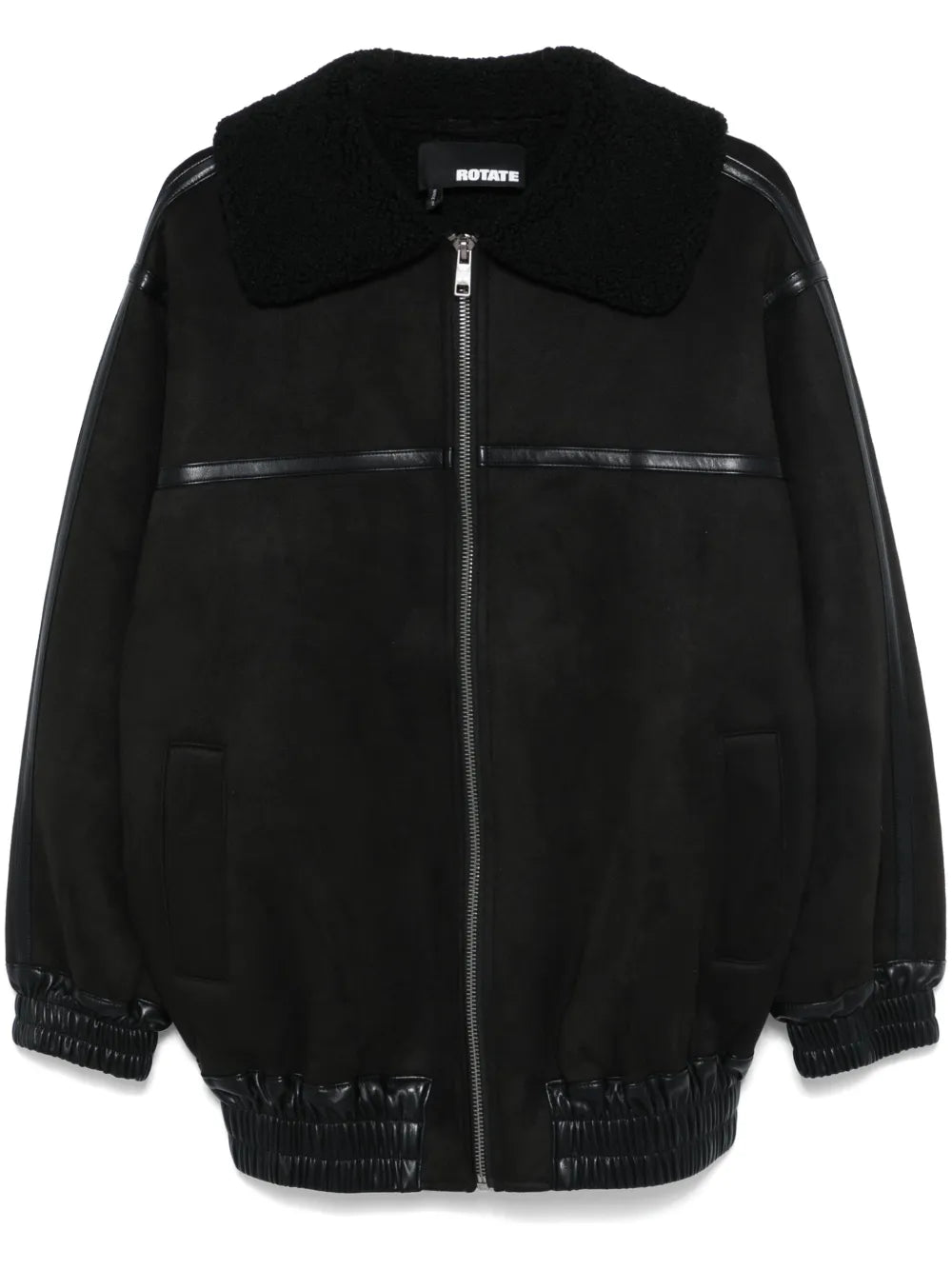 Faux-Leather Bomber Jacket