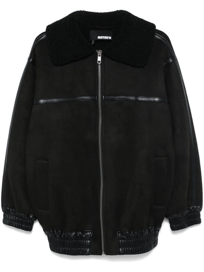 Faux-Leather Bomber Jacket
