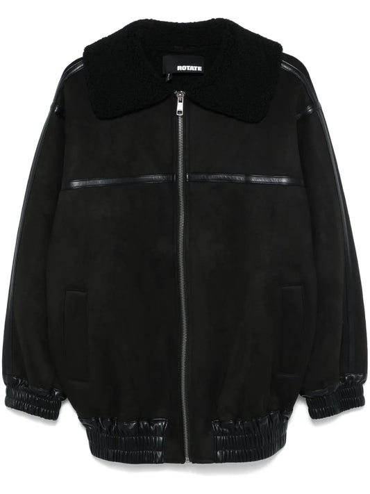 Faux-Leather Bomber Jacket