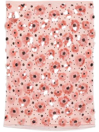 Flower-Sequins Mini Skirt