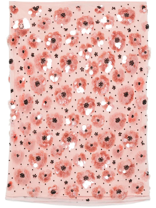Flower-Sequins Mini Skirt