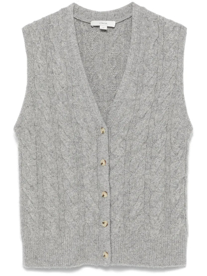 Cable-Knit Button Waistcoat