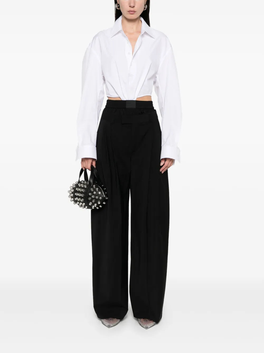 Boxer-Detailed Wide-Leg Trousers