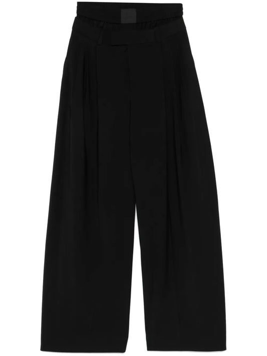Boxer-Detailed Wide-Leg Trousers