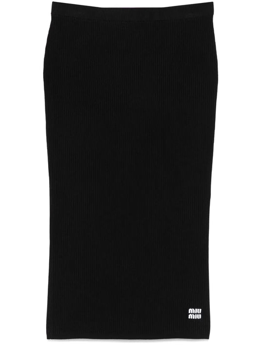 Intarsia-Logo Midi Skirt