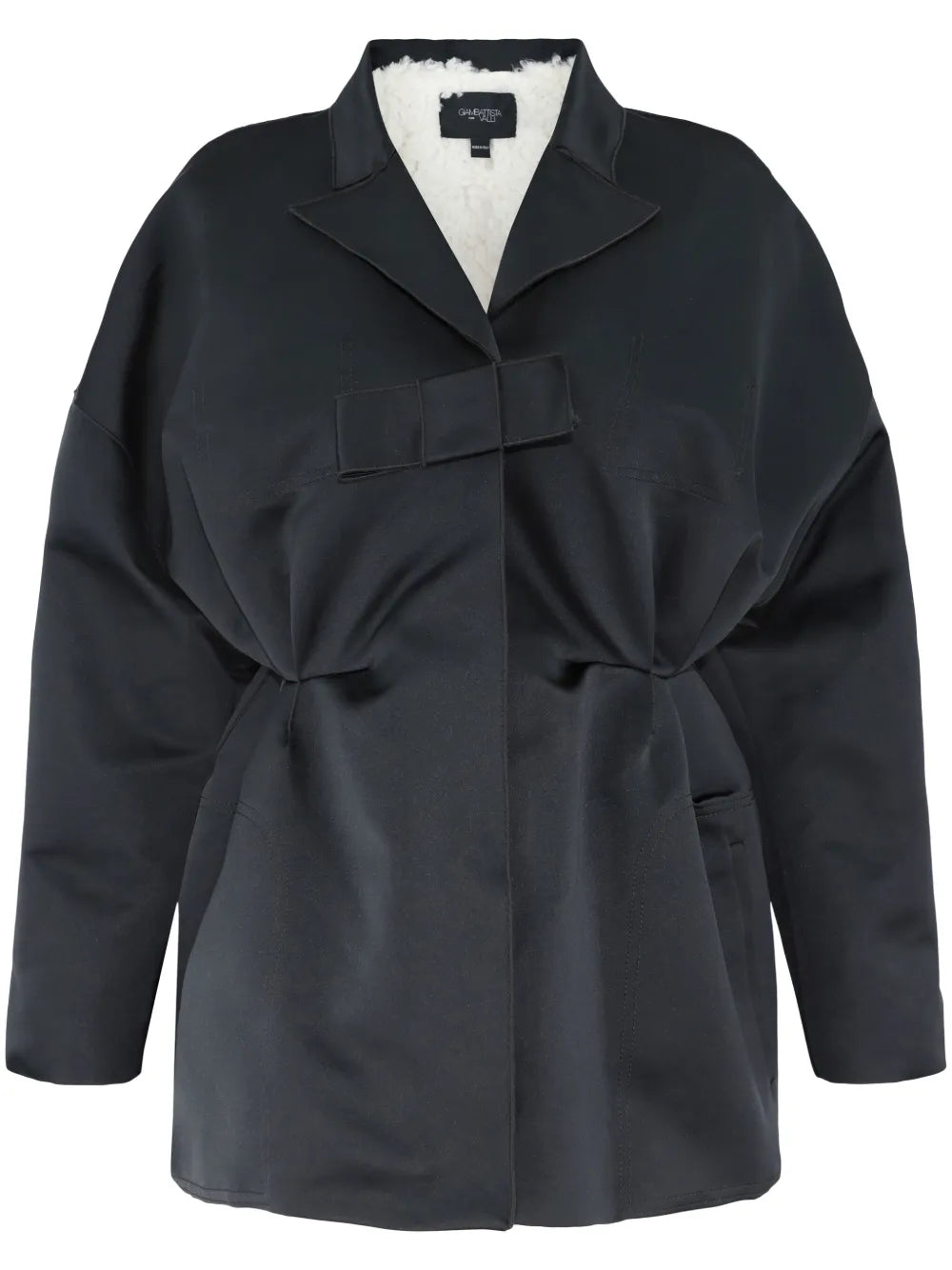 Oversized Bow-Detail Satin Jacket