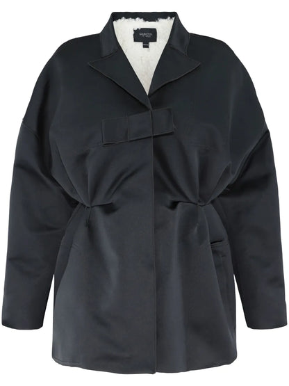 Oversized Bow-Detail Satin Jacket