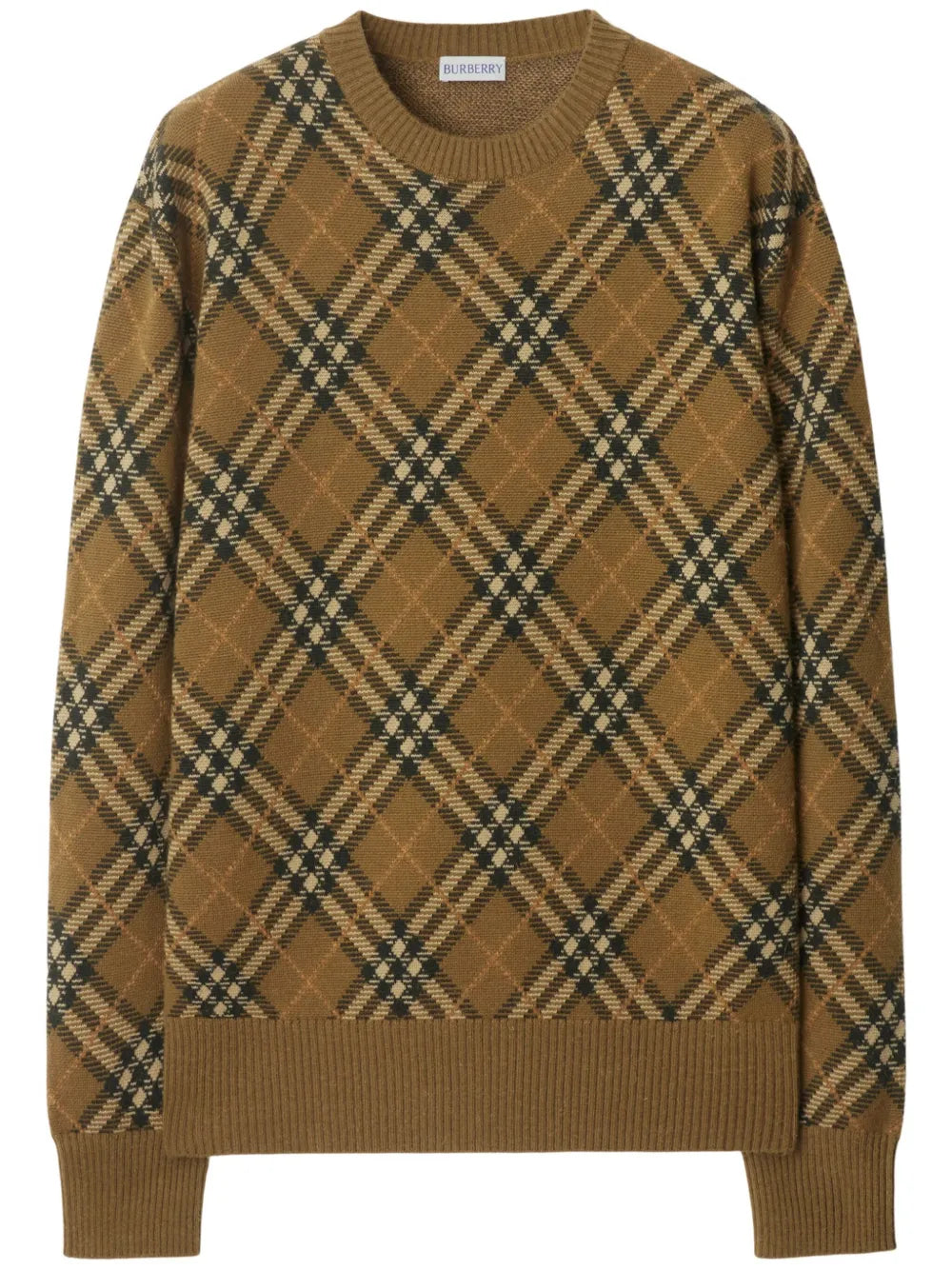 Check-Pattern Wool Sweater